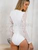 White Long Sleeve Lace Bodysuit