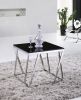 SHIMING MS-3353 Modern black tempered glass with stainless steel coffee table