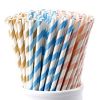 Color Biodegradable Paper Straws - Bright Colors - Eco Friendly Straws for Juice, Soda, Cocktails, Shakes - Great for Birthday Parties, Bridal Showers, Cake Pop Sticks