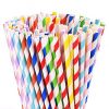 Color Biodegradable Paper Straws - Bright Colors - Eco Friendly Straws for Juice, Soda, Cocktails, Shakes - Great for Birthday Parties, Bridal Showers, Cake Pop Sticks