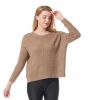 Open Back V Neck Criss Cross Women's Pullover Sweaters Long Sleeve Casual Loose Knitted Tops for Women