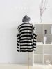 New Off Shoulder Striped Suit Collar Pullover Sweater