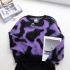 Long sleeved plush personalized pullover mixed color sweater