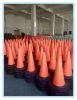 flexible road cone with rubber bottom, PVC flexible traffic cone with rubber bottom