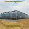 Construction of large steel structure glass greenhouse