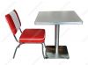 Wholesale retro American 1950s diner table and chair furniture set, retro 50s restaurant table furnture set