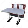 Class Retro American 1950s diner table and booth furniture set, retro restaurant dining 50s table and booth set