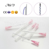 Mono screw blunt needle cannula thread for lines