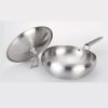 High-grade 304 Stainless Steel Cooking Wok With Cover Stainless Steel Cookware Sets 