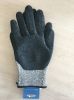 Level 5 HPPE liner with latex crinkle finished palm coating glove