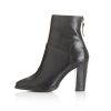 Women's Shoes Black Genuine Leather High Heel Winter Boots