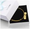 Soufeel Heart/Oval/Circle Photo Charm Bangle, 14K Gold-Plated, 925 Sterling Silver