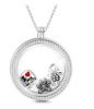 Soufeel Floating Locket with hand-finished sterling silver elements: enamel, silver and crystal