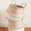 Color dipped bottom seagrass basket/ storage basket/ belly seagrass basket