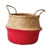 Color dipped bottom seagrass basket/ storage basket/ belly seagrass basket