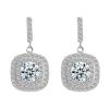 Chinese luxury beautiful designs long big bridal crystal stone drop pendant stud sterling silver earrings jewelry for women