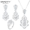 Custom stylish american diamond silver jewelry set with cz stone for women and ladies