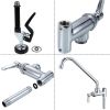 High quality pull down commercial kitchen 8&quot; center wall mounted pre-rinse kitchen faucet with spray valve &amp; 12&quot; add-on faucet