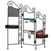 Modern Black Metal 3 Tabletop Bracelet Necklace Jewelry Organizer Display Tree Rack Ring Tray