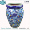 Hot Sale Hand Painting Blue Color Large Mosaic Flower Pots Planters