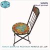Hand Crafted Flower Mosaic Top Metal Patio Bistro Outdoor Furniture Sets