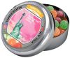 Jardin Riche natural mixed fruit flavoured hard candy drops in tin with magnet