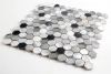 Aluminium mix marble & glass mosaic tile