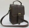 STAG Menâs flap genuine cow hide finish leather cross body bag