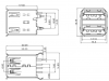 USB AF 180Ã‚Â° DIP USB connector Double Stack USB Connector