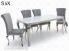 Dining Room Furniture Tempered Glass Top Stainless Steel Dining Table