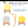 3D Print USB Charging Moon Night Lamp Moon Lamp Color Change Lunar Dimmable Touch Moon Light For Bedroom Decoration Gift