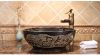 Jingdezhen Gucheng Hotel Modern Luxury Artistic Counter Bathroom Round Ceramic Vessel Sink Art Basin
