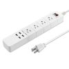 4-outlet surge protector portable power strip with 4 port smart usb charger, 6ft extension cord
