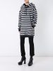 Custom Made lady Hoodie Sweater, Newest Design Plain Hoodies With Pocket Black and White Stripe Hoody Wool Women Oversized Hoodi