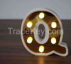 Customized decoration wooden alphabet letter love type led lights