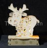 Wholesale christmas wooden decoration 3D deer shaped led lights gift f