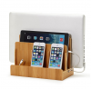 Yisen bamboo desktop storage organizer for phone &amp; tablet &amp;watch