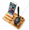 Bamboo Wood Charge Dock Holder Station for Apple Watch/iPhone/Smartphone/iPhone iPad/Smartphones/Tablets
