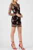 â€‹Embroidered Floral Mesh Bodycon Dress