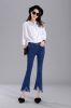 2017 Boutique Slim Slim Waist Irregular Burr Tassel Thin Weila Pants Nine Female Jeans