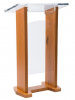 Solid Oak Acrylic Lectern Podium Wood Church Pulpit with 2 Interchangable Front Panels