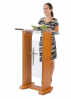 Solid Oak Acrylic Lectern Podium Wood Church Pulpit with 2 Interchangable Front Panels