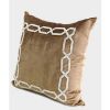 Gold Handmde Textured Frame Beaded Pillow