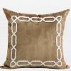 Gold Handmde Textured Frame Beaded Pillow