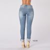 women sexy boyfriend denim jeans pants oem skinny girls hiphop comfortable stretch trousers ripped destroyed damaged jeans