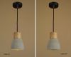 antique decorative modern cement hanging lamp wooden E27 lamphoder pendant light 