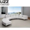 Living Room Furniture Half Round Circle Italian Leather Sofa