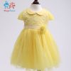 Amigo7seven Wholesale Bowknot Baby Girl's Dress Summer Sleeveless Yarn Flower Children princess Dress 6-24m