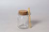 bath salt glass bottle 250ml cosmetic jar 8oz glass bottle with wooden spoon and cork lid