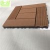 Anti-slip 3D wood grain wpc mosaic floor tile for swimming pool balcony